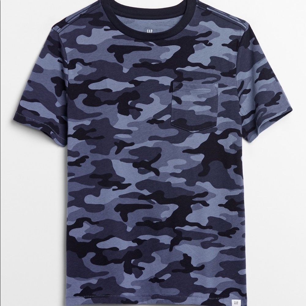 NWT Baby GAP Blue Camo Pocket Tee, 5T